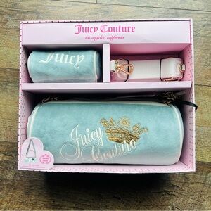 New Blue Juicy Couture Handbag Barrel Bag Heritage Purse Set of 2 Vintage Style